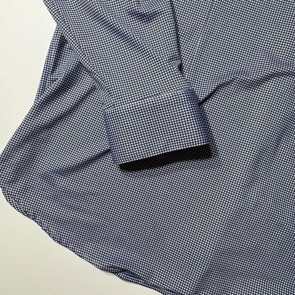 Mizzen + Main Mens XXL Trim Fit Long Sleeve Button Up Performance Shirt Gingham - Picture 8 of 10